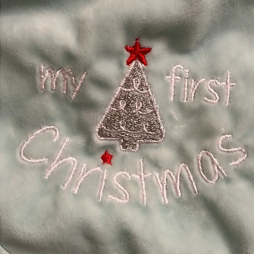 NWT Baby Starters Lovey Security Plush White Bear w/Santa Hat My First Christmas